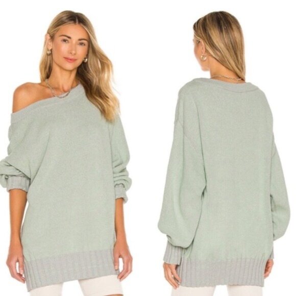 Free People Light Green Sweater - Picture 1 of 9